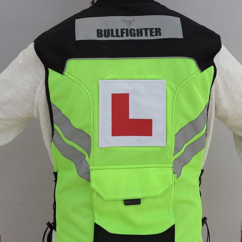 Bullfighter Gul MC-Vest m/Borrelås For Patch L eller Skole refleksvest