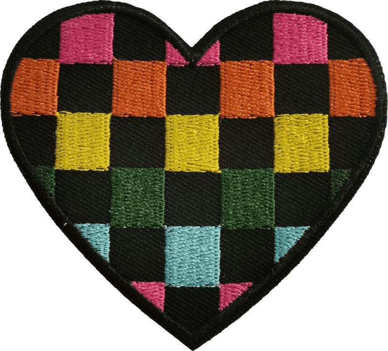 Patch: Checkerd Heart multicolor