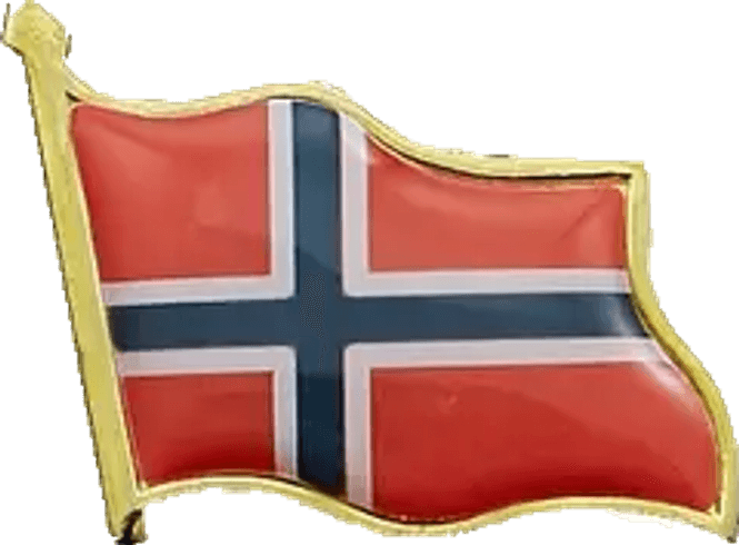 Hovedbilde PIN Norsk Flagg med vind i flagget, 21x21mm