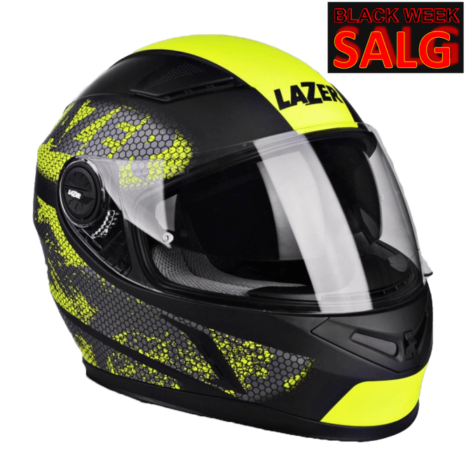 Hovedbilde Lazer Bayamo NanoTec  ( Gul fluo - svart) helhjelm med solbrille