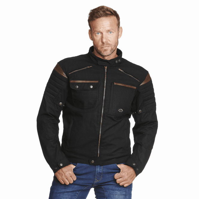 Hovedbilde Sweep Chief MC-Jakke Svart/Brun i Oilskin stoff