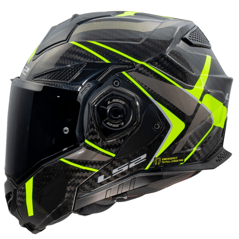 LS2 Åpningshjelm FF901 Advant X FUTURE II Carbon/GUL/Sølv