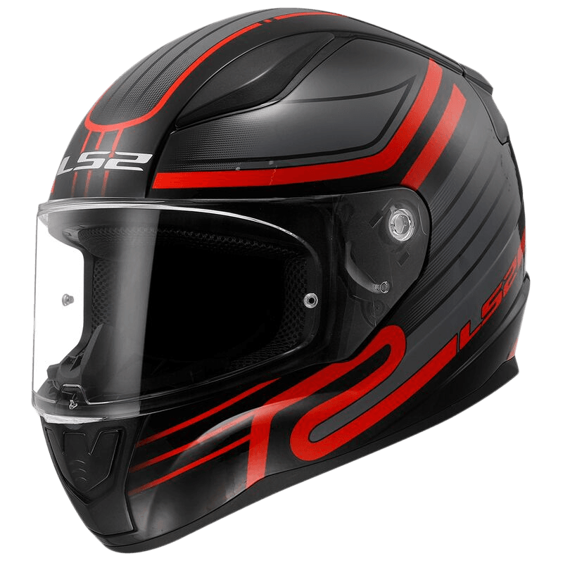 LS2 MC-Heljelm FF353 Rapid II Circuit Svart/Rød