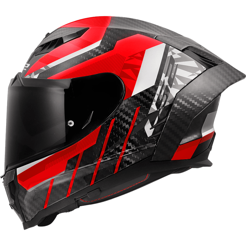 LS2 MC-Hjelm FF807 Dragon Trax Svart/Rød med solbrille og sotet visir