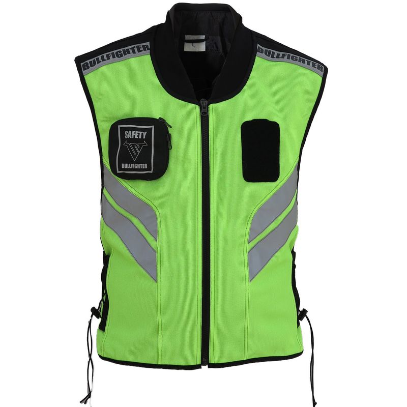 Bullfighter Gul MC-Vest m/Borrelås For Patch L eller Skole refleksvest