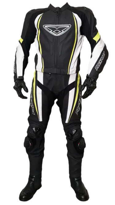 Hovedbilde Prexport Misano 2-delt skinndress med detaljer i Gul/Hvit/Svart