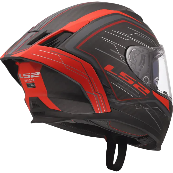 LS2 MC-Hjelm FF807 Dragon Subic Svart/R&oslash;d  med solbrille og sotet visir