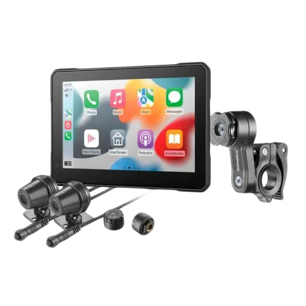 Interphone Sync70 - 2stk Kamera, dekktrykk, GPS og CarPlay  GPS, Skjerm (7") med Wi-Fi
