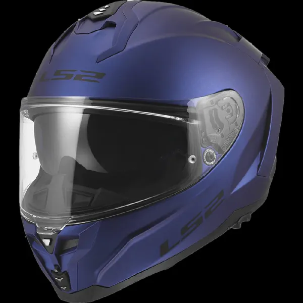 LS2 MC-Hjelm FF817 Challenger II Navy Bl&aring; glassfiberhjelm med solbrille