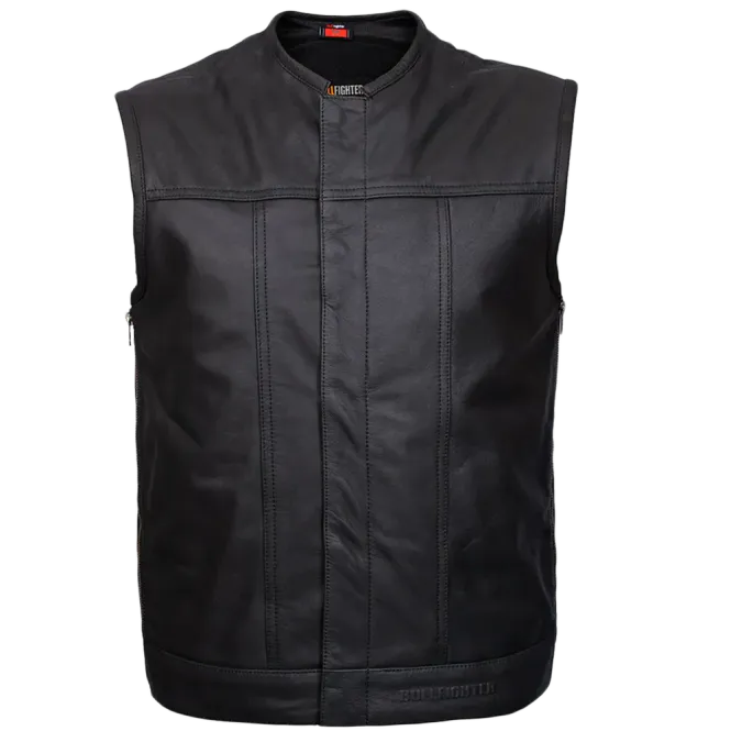 Hovedbilde Bullfighter Sentinel Skinnvest  Svart med glidelås i front og i ...
