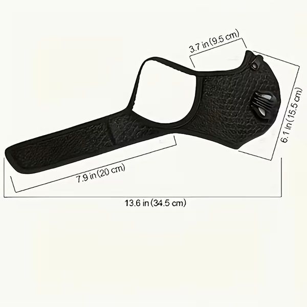 Maske for MC og sykkel/trafikkst&oslash;v med 5stk PM2,5 filter og to luftventiler og &oslash;yeskjerm