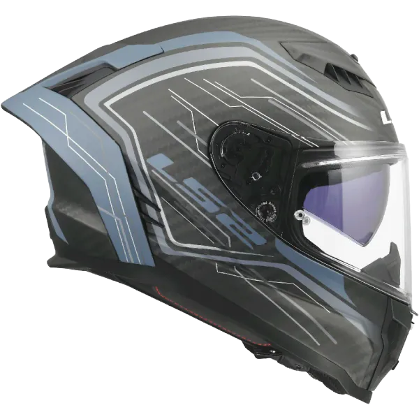 LS2 MC-Hjelm FF807 Dragon Subic Bl&aring;/Petrol med solbrille og sotet visir