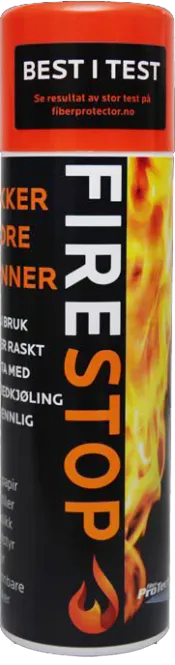 Hovedbilde Fiber protector FireStop brannslukker på boks. 