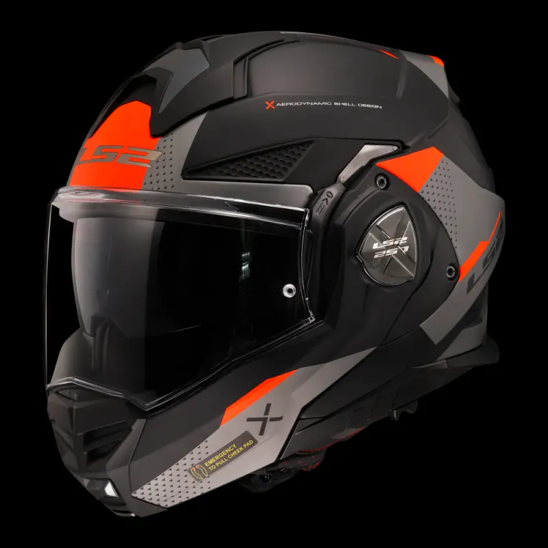 LS2 FF901 Advant X Oblivion Matt Svart/Oransje/Titan MC-hjelm