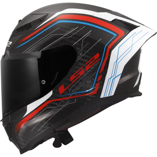 LS2 MC-Hjelm FF807 Dragon Subic Hvit/Bl&aring;/R&oslash;d med solbrille og sotet visir