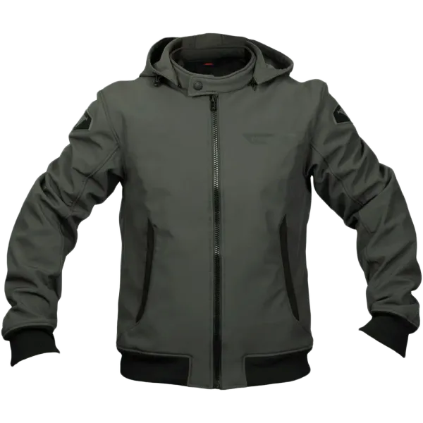 Bullfighter Ghost Softshell MC-Jakke m&oslash;rk Gr&aring; med AA-skli, skulder og albu -beskyttelse 
