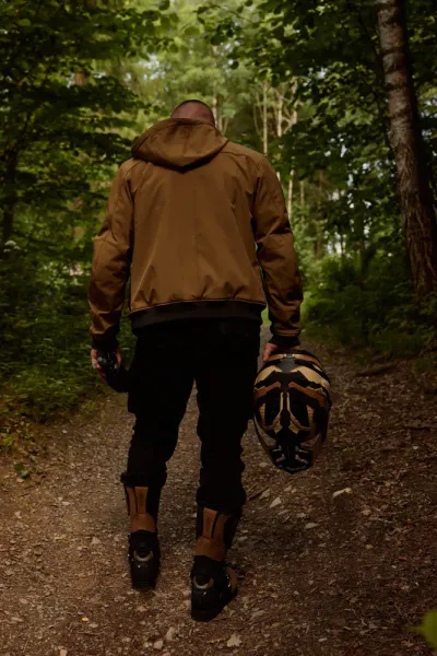 Bullfighter Ghost Softshell MC-Jakke Khaki Brun med AA-skli, skulder og albu -beskyttelse 