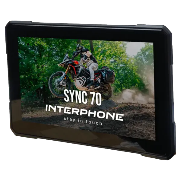 Interphone Sync70 - 2stk Kamera, dekktrykk, GPS og CarPlay  GPS, Skjerm (7") med Wi-Fi