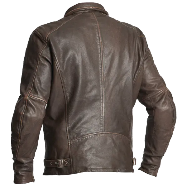 Halvarssons Skinnjakke Trenton Brun Retro stil i vasket Geiteskinn
