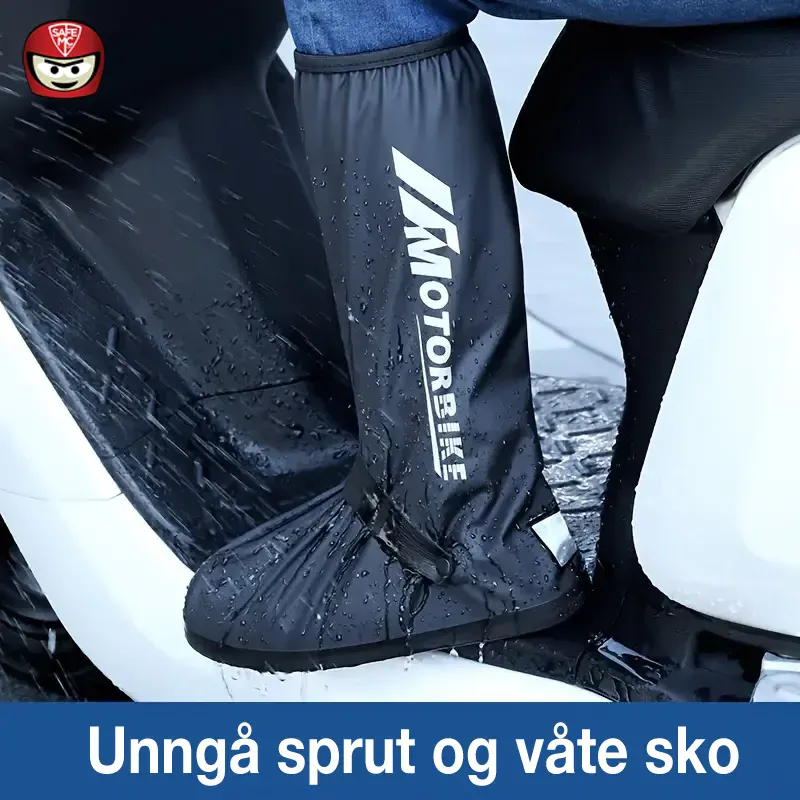 Regnovertrekk for sko og støvler med gummisåle og vanntett glidelås