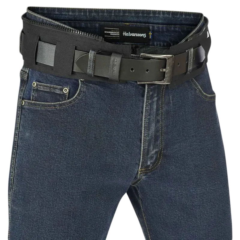 Halvarssons Waist zip V3 Black Belte med 70/80cm lang grov glidelås MC-Jakke Connector Svart, YKK 8V (Vislon 8mm) D80